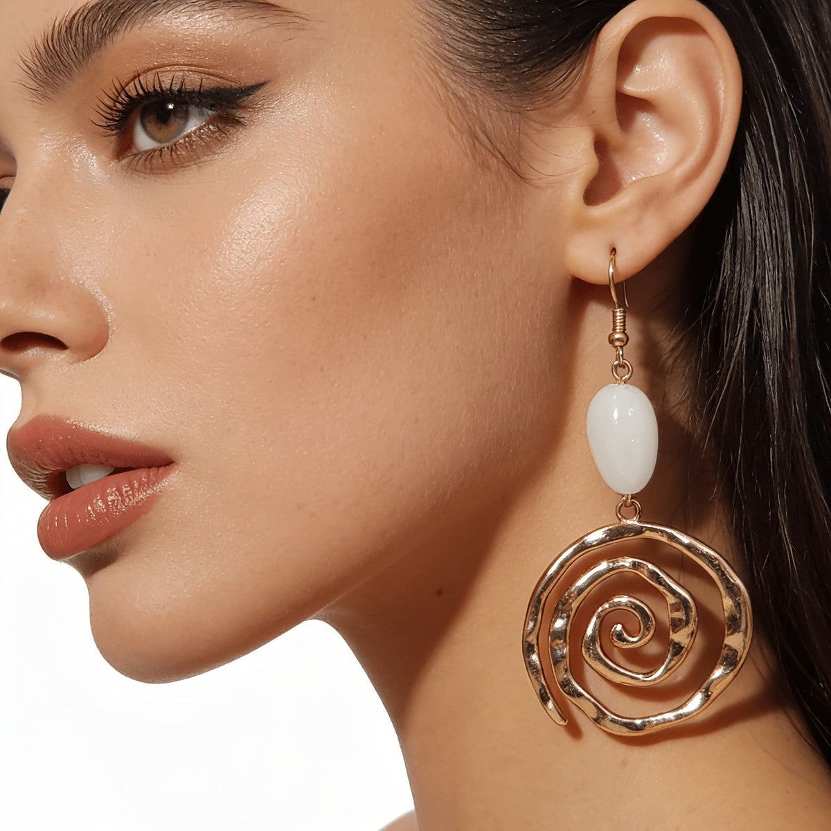 Amber Spiral Drop Earrings