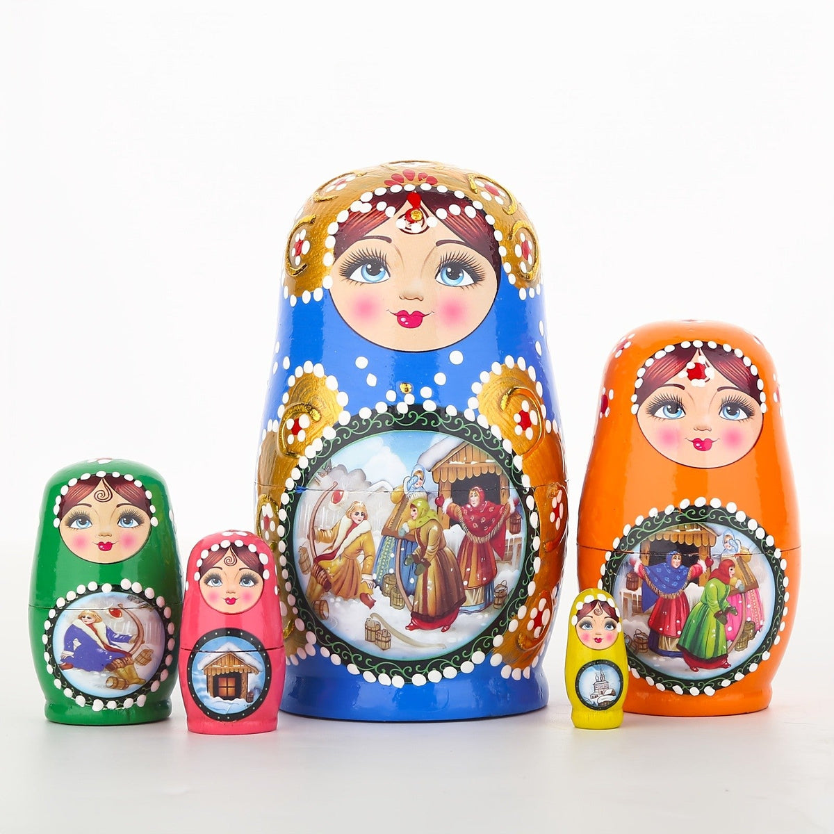 Painted Story Nesting Doll Set