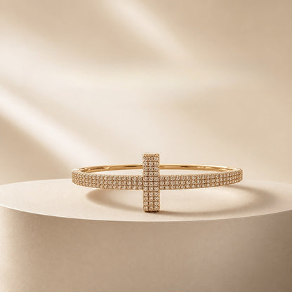Crystal Cross Bangle Bracelet