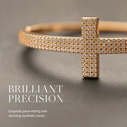 Crystal Cross Bangle Bracelet