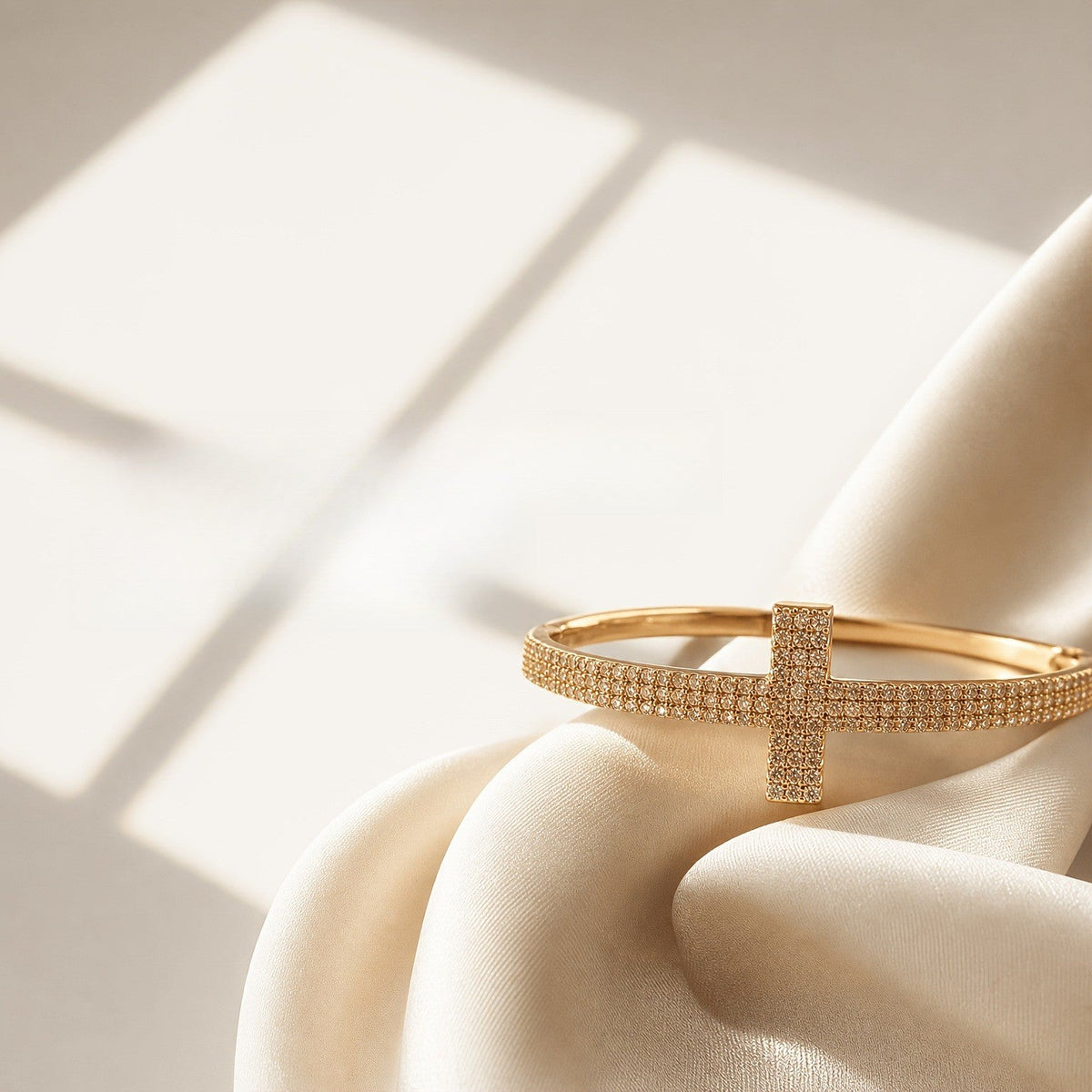 Crystal Cross Bangle Bracelet