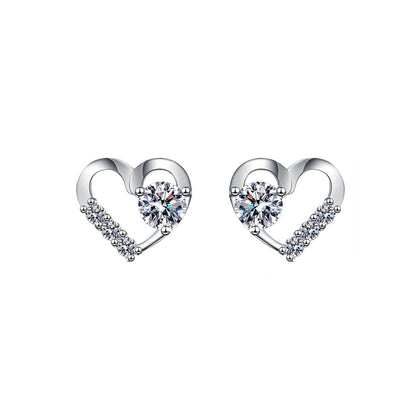 Crystal Pave Heart Stud Earrings