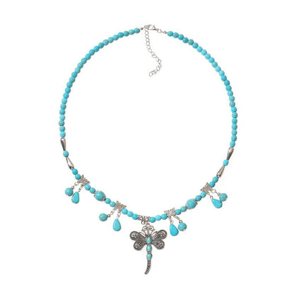 Turquoise Dragonfly Charm Necklace