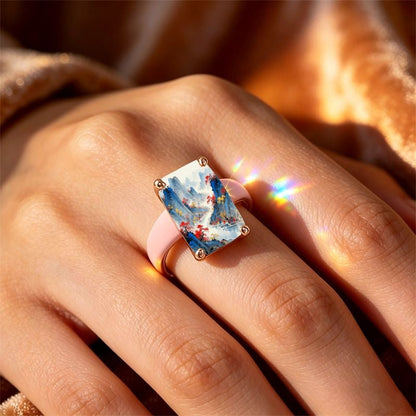 Autumn Mountain Square Ring