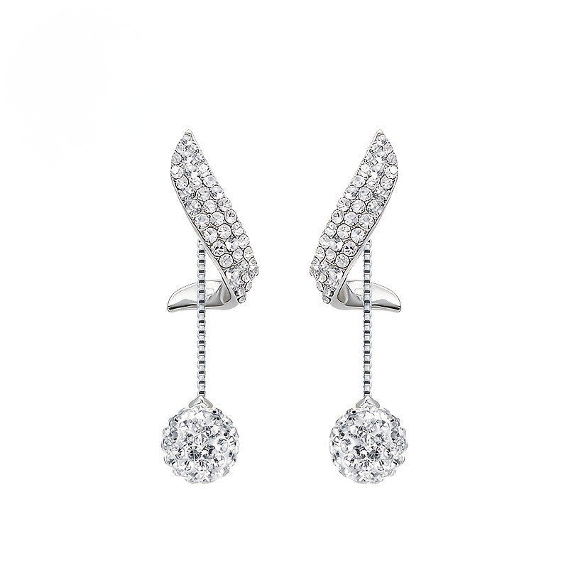 Crystal S-Shape Drop Earrings