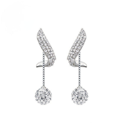 Crystal S-Shape Drop Earrings