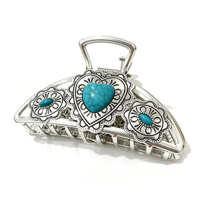 Turquoise Heart Hair Clip
