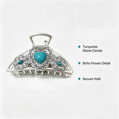 Turquoise Heart Hair Clip