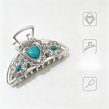 Turquoise Heart Hair Clip