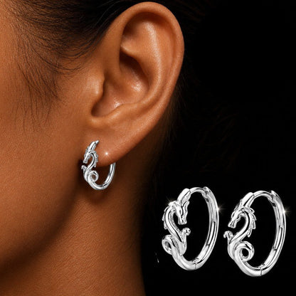 Dragon Head Hoop Earrings