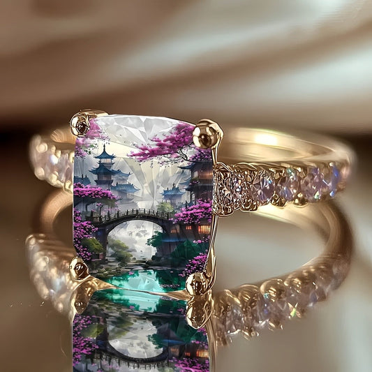 Pagoda Garden Square Ring