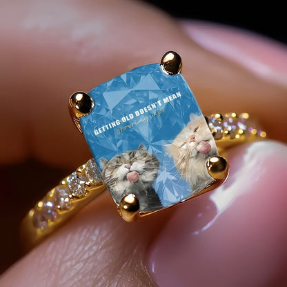 Playful Cat Square Ring