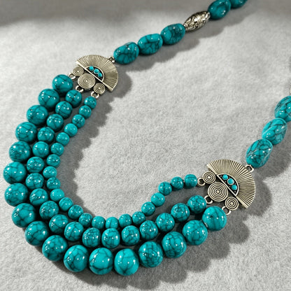 Turquoise Fan Layered Necklace