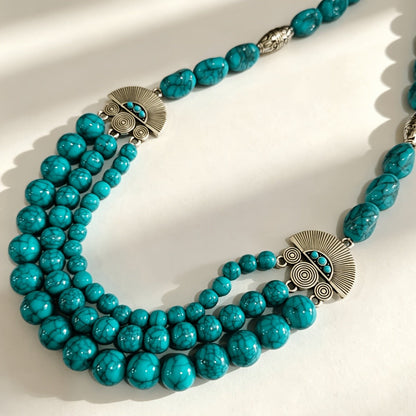 Turquoise Fan Layered Necklace