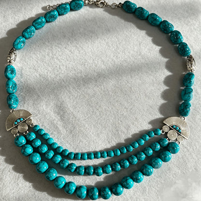 Turquoise Fan Layered Necklace