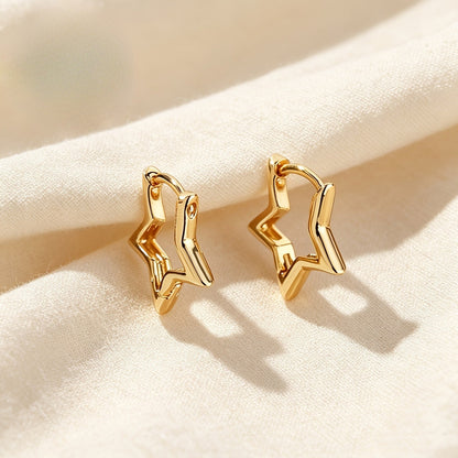Open Star Outline Stud Earrings