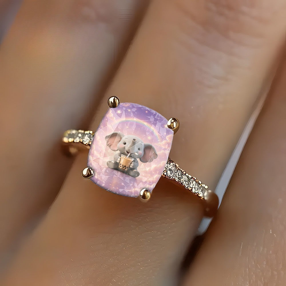 Purple Elephant Square Ring