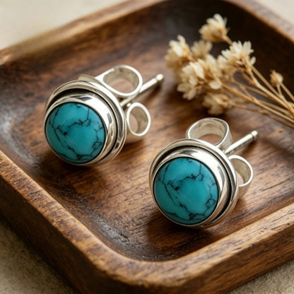 Turquoise Circle Earrings