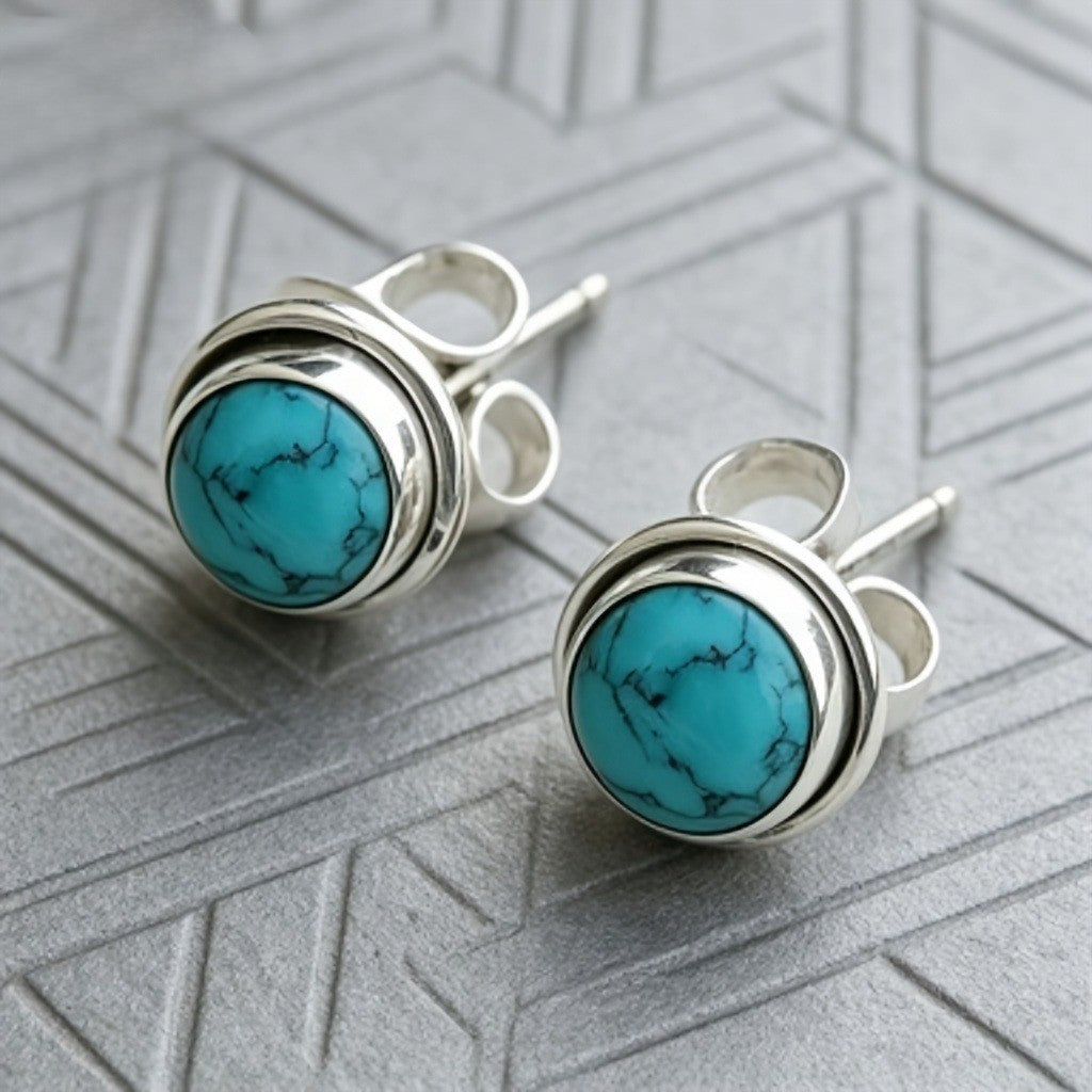 Turquoise Circle Earrings