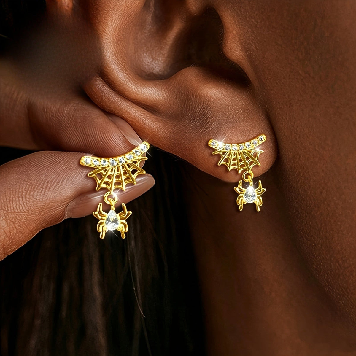 Spider Web Drop Earrings