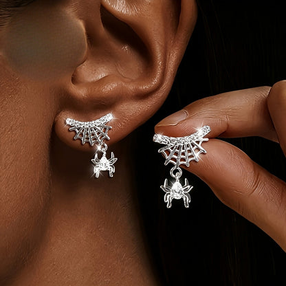 Spider Web Drop Earrings
