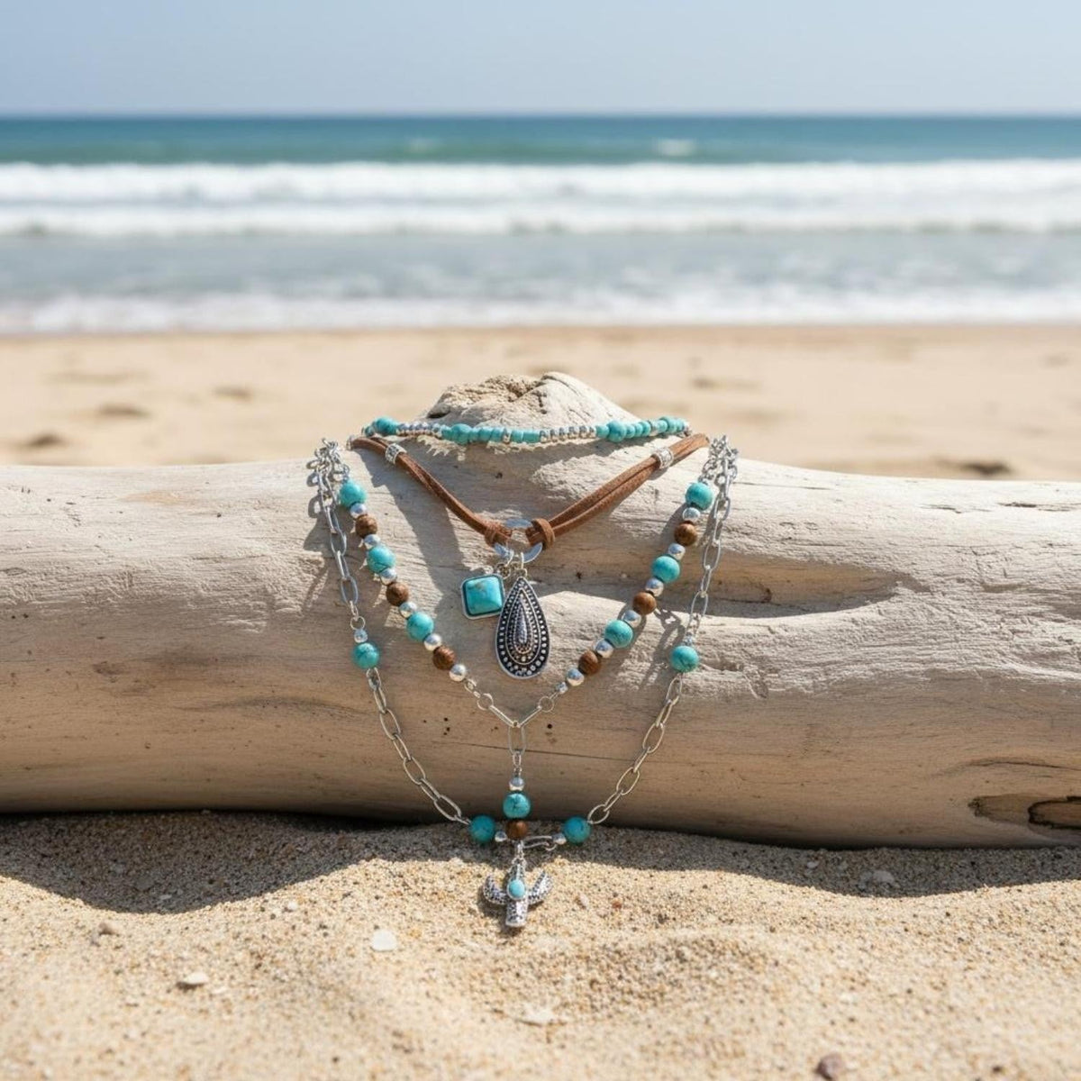 Turquoise Cactus Layered Necklace