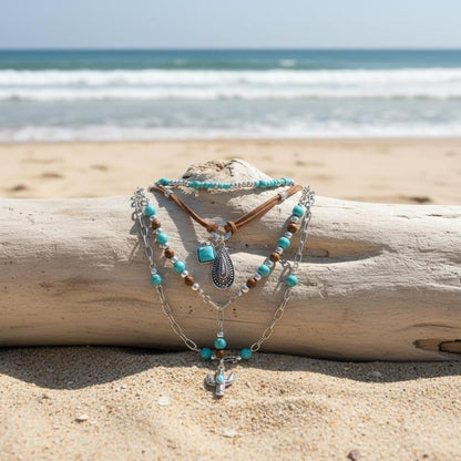 Turquoise Cactus Layered Necklace