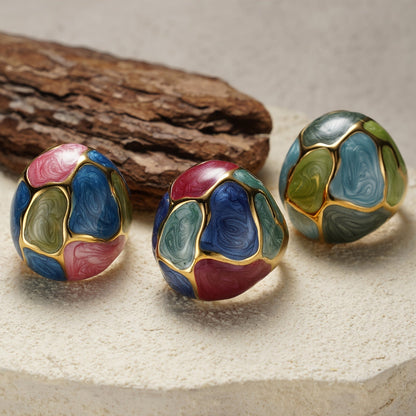Multicolor Swirl Dome Ring