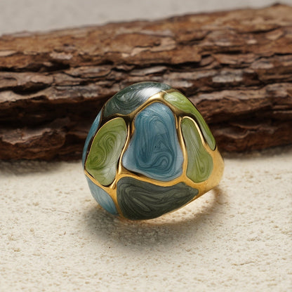 Multicolor Swirl Dome Ring