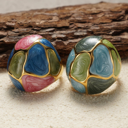 Multicolor Swirl Dome Ring