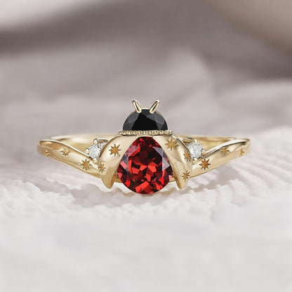 Ladybug Crystal Ring