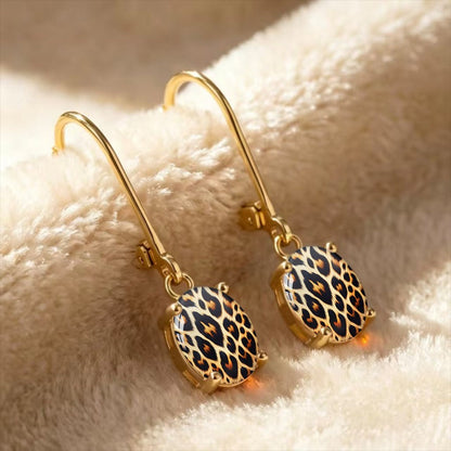 Leopard Print Leverback Earrings