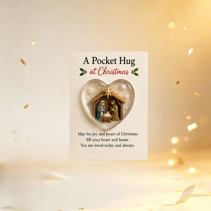 Nativity Heart Pocket Hug Card