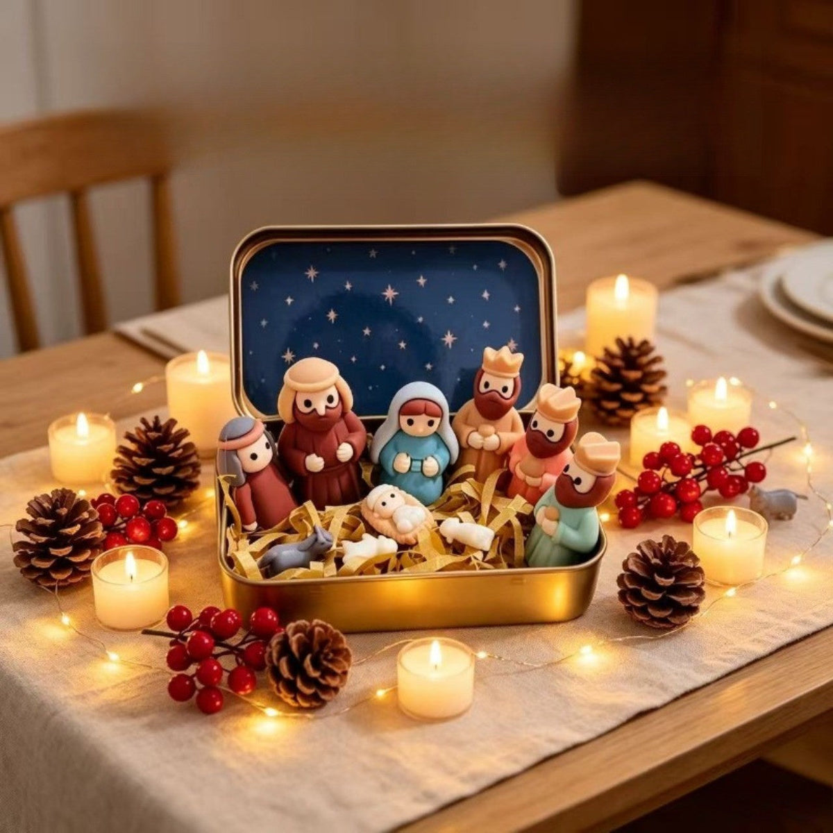 Resin Mini Nativity Scene Set