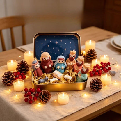 Resin Mini Nativity Scene Set