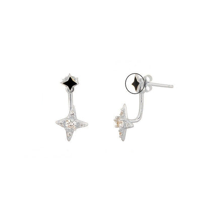 Black Star Crystal Drop Earrings