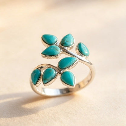 Turquoise Leaf Ring