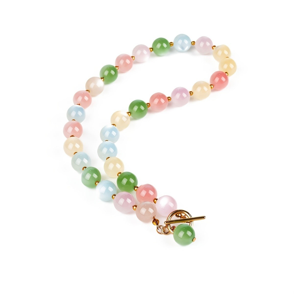 Multicolor Cat Eye Bead Necklace