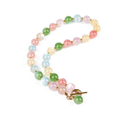 Multicolor Cat Eye Bead Necklace