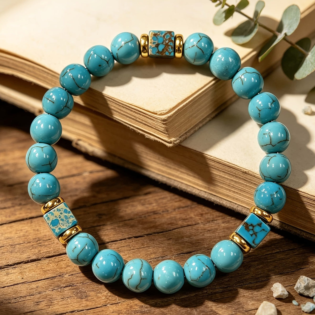 Turquoise Square Spacer Bracelet