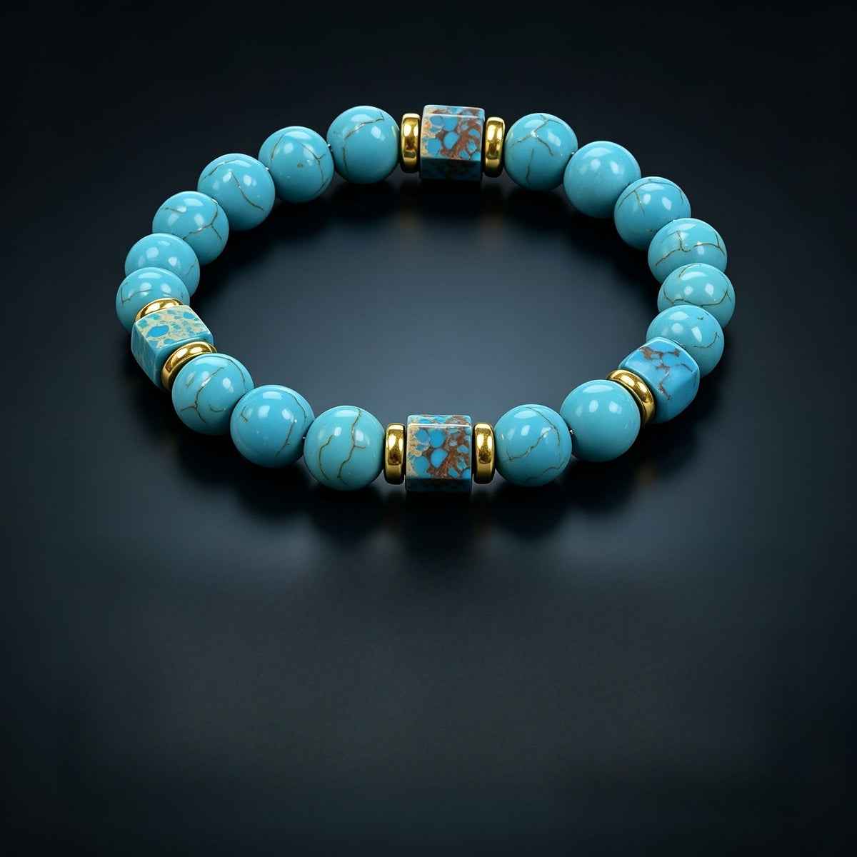 Turquoise Square Spacer Bracelet