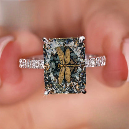 Dragonfly Emerald Cut Ring