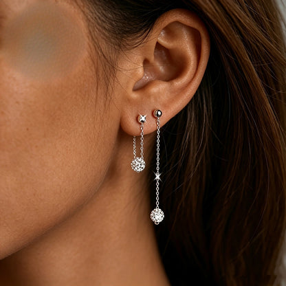 Crystal Ball Chain Drop Earrings