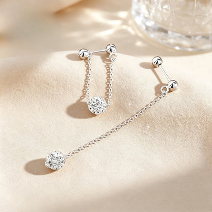 Crystal Ball Chain Drop Earrings
