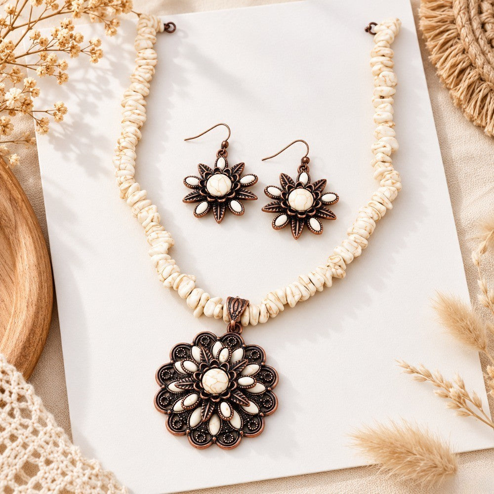 Antique Sunburst Pearl Jewelry Set