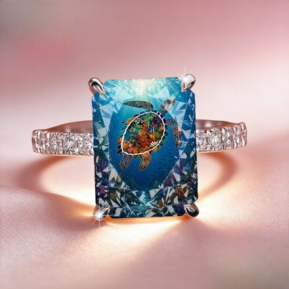 Sea Turtle Square Ring