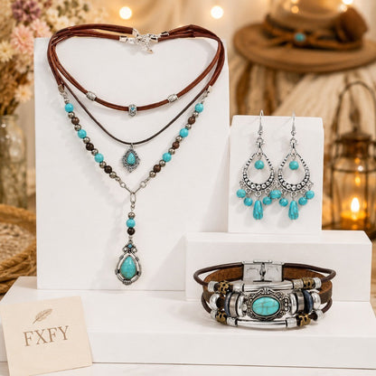 Turquoise Teardrop Jewelry Set