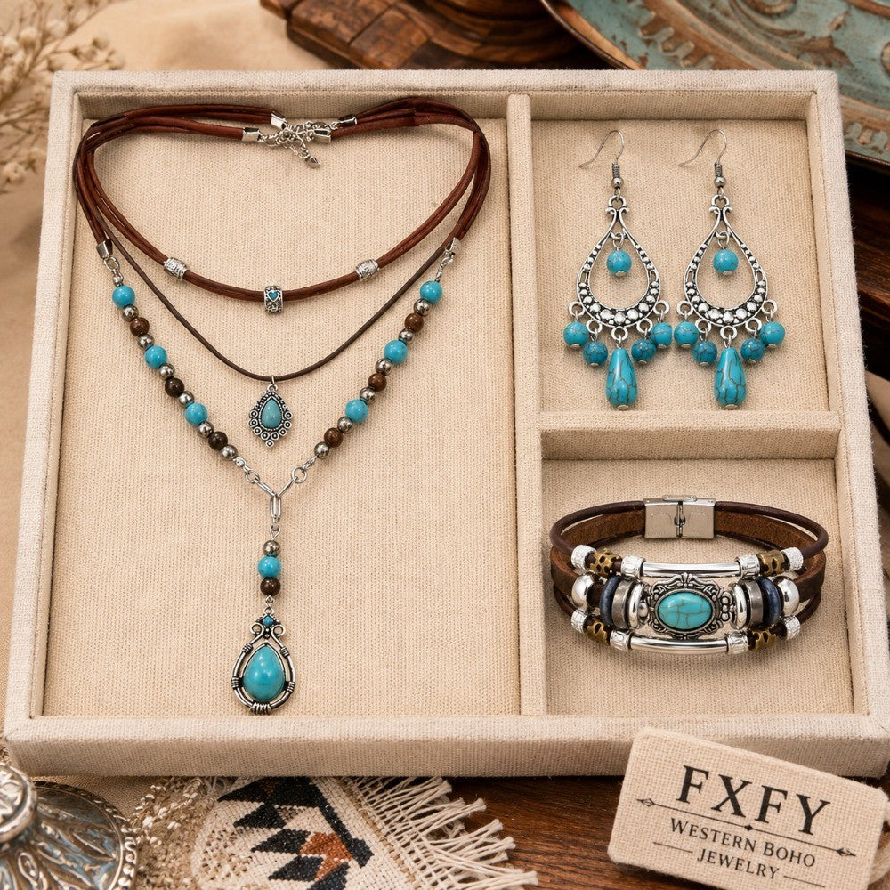 Turquoise Teardrop Jewelry Set