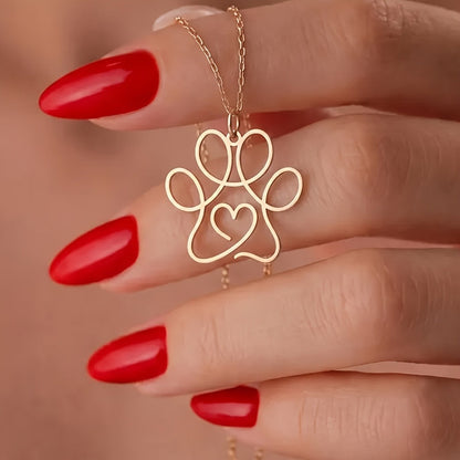 Open Line Paw Necklace