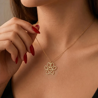 Open Line Paw Necklace